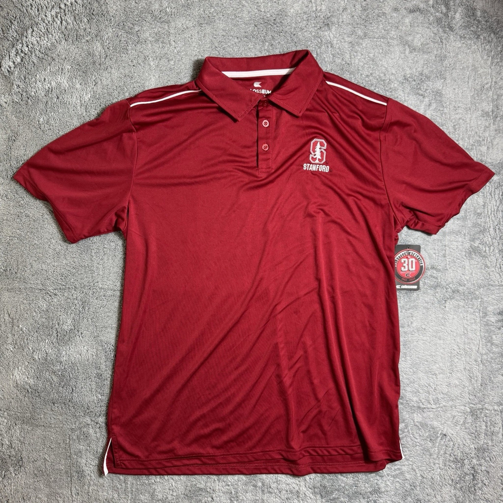 Colosseum Men's Polo Shirt Red Stanford University Cardinal Dri-Fit XXL